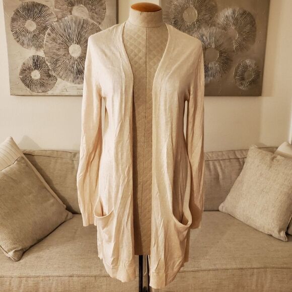 Maison Jules Long Open-Front Jersey Cardigan Sweater size Medium - NEW - Picture 2 of 11